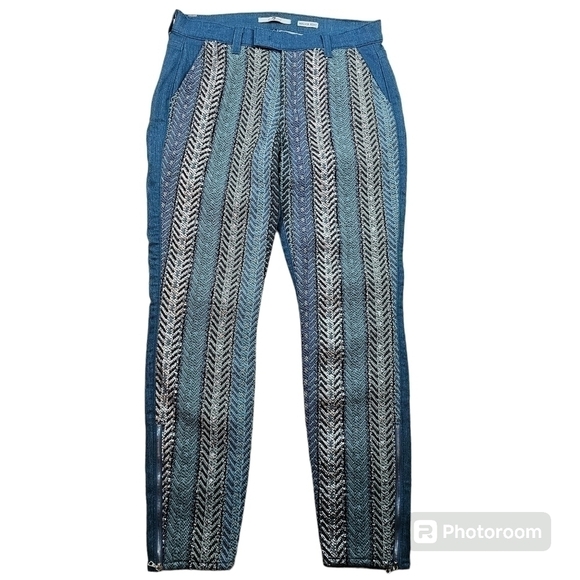 Seven7 For All Mankind Mahlia Kent The Side Zip Pierced Blue Jeans in 28 - Picture 4 of 13